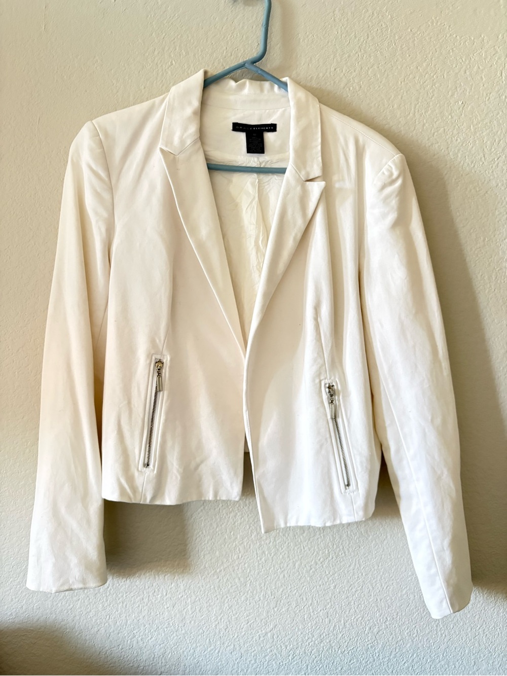 Grace Elements White Women's Blazer with Zip Pockets
